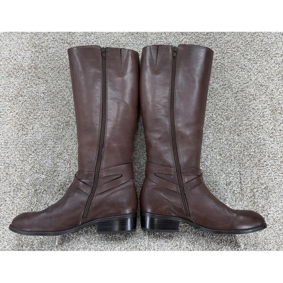 Lauren Ralph Lauren Mariah Dark Brown Leather Riding Boots 7.5B Preppy Old Money - Picture 8 of 16